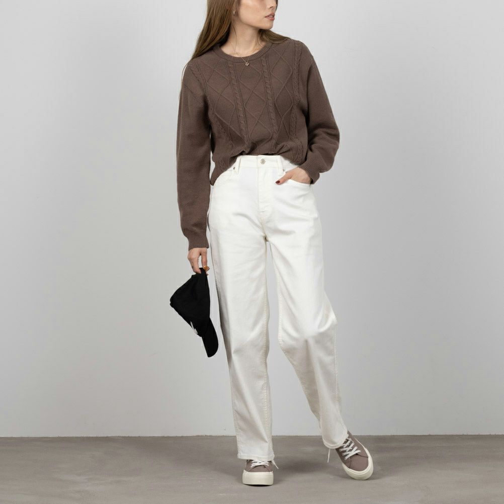 [さらに50%OFF]NAVY もちり もちもち 洗えるニット ケーブル編みプルオーバー レディース商品画像-10