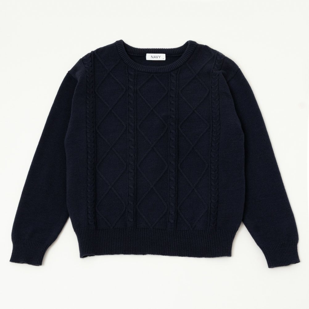 [さらに50%OFF]NAVY もちり もちもち 洗えるニット ケーブル編みプルオーバー レディース商品画像-16