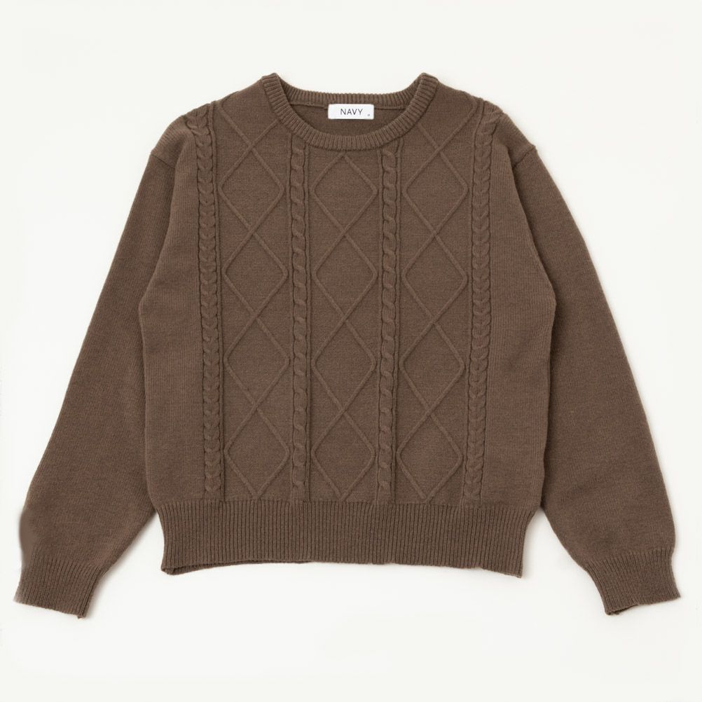[さらに50%OFF]NAVY もちり もちもち 洗えるニット ケーブル編みプルオーバー レディース商品画像-17