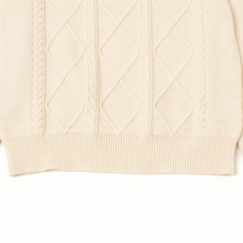 NAVY もちり もちもち 洗えるニット ケーブル編みプルオーバー レディース商品画像-20