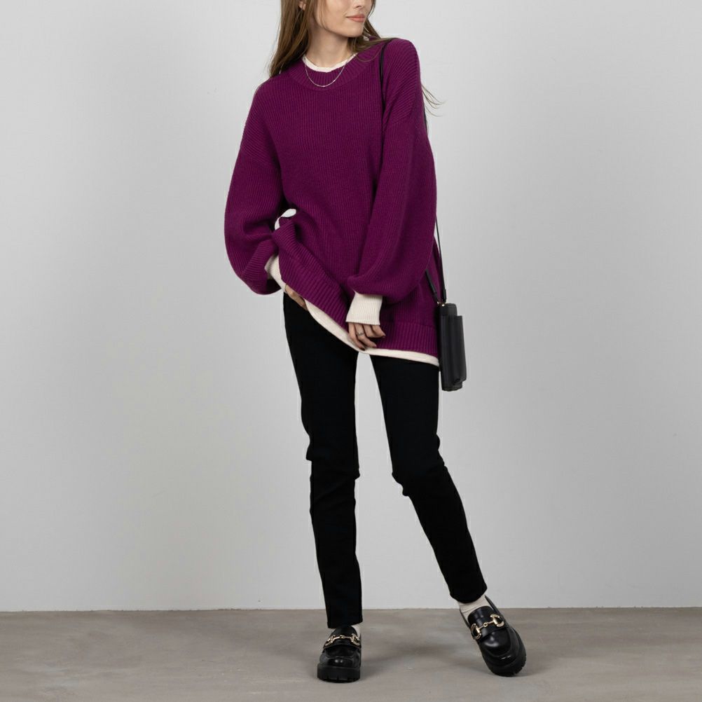 NAVY フェイクレイヤードプルオーバー レディース