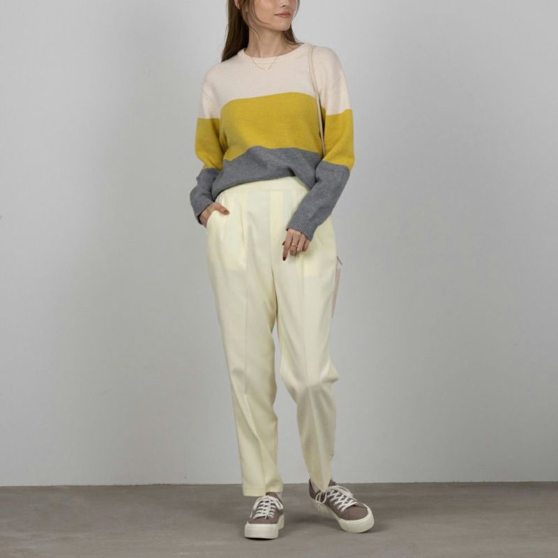 NAVY もちり もちもち 洗えるニット 3段切り替えプルオーバー レディース商品画像-5