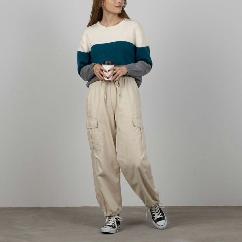 NAVY もちり もちもち 洗えるニット 3段切り替えプルオーバー レディース商品画像-9