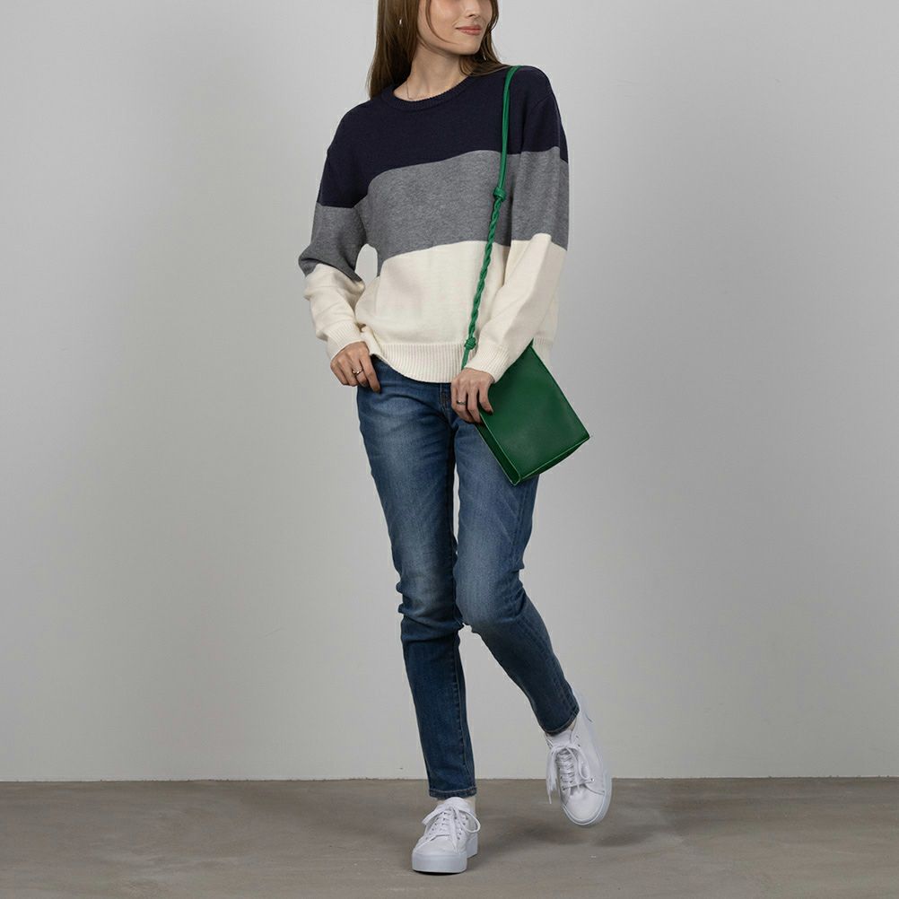 NAVY もちもち3段切り替えプルオーバー レディース