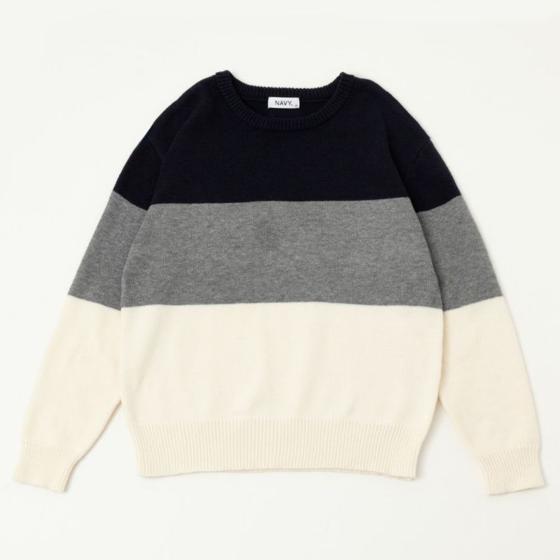 NAVY もちり もちもち 洗えるニット 3段切り替えプルオーバー レディース商品画像-17