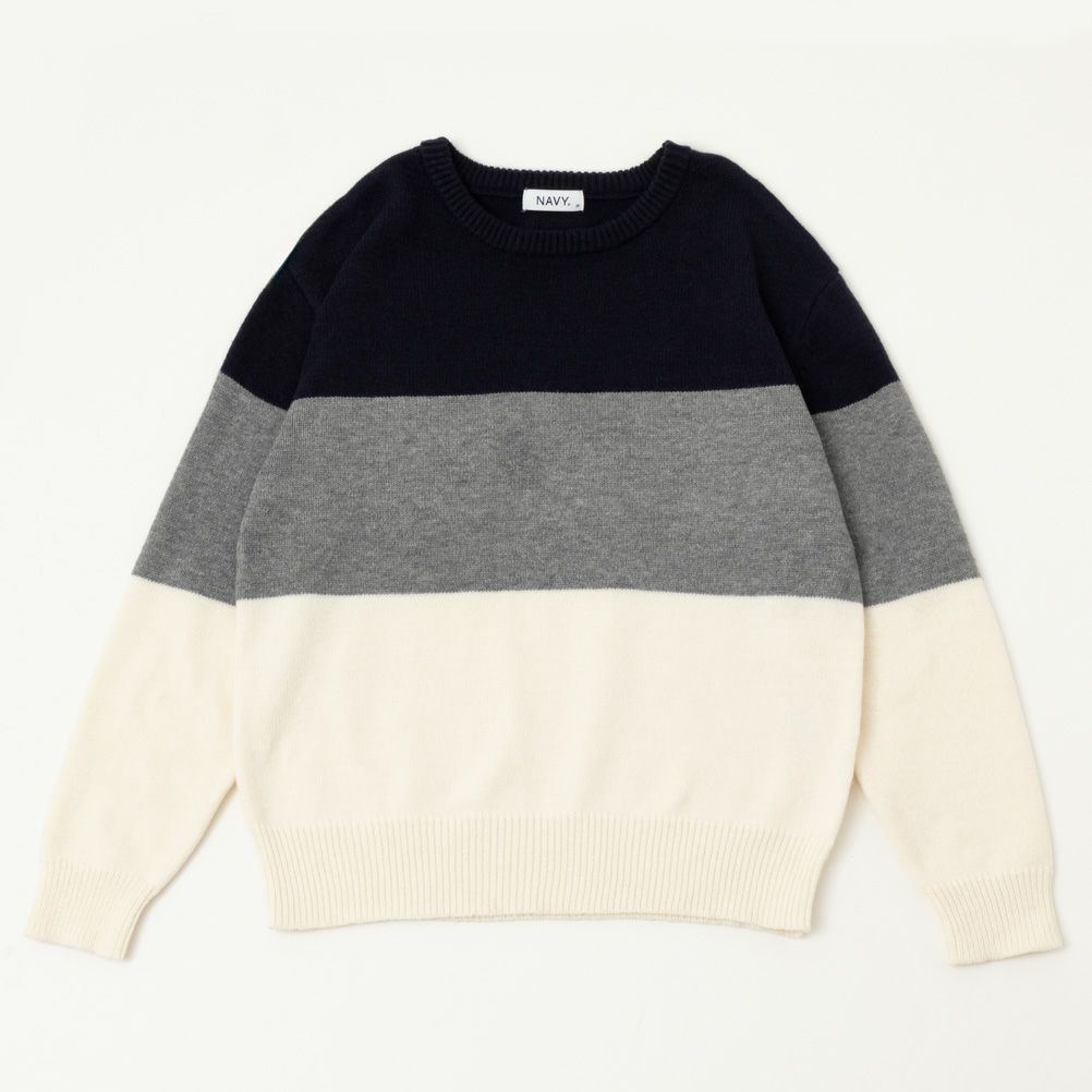 NAVY もちもち3段切り替えプルオーバー レディース