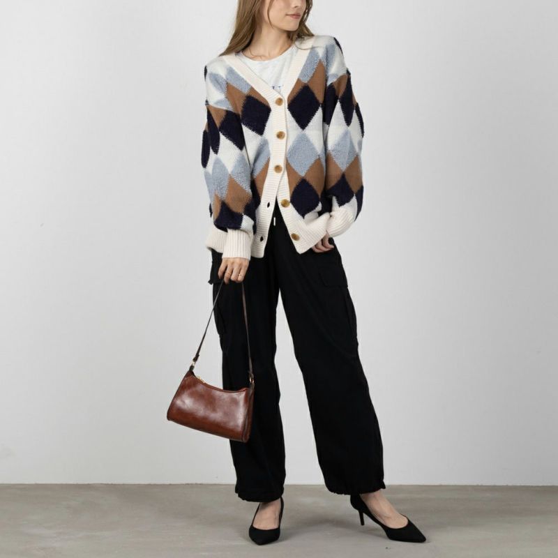 NAVY アーガイルカーディガン レディース商品画像-4