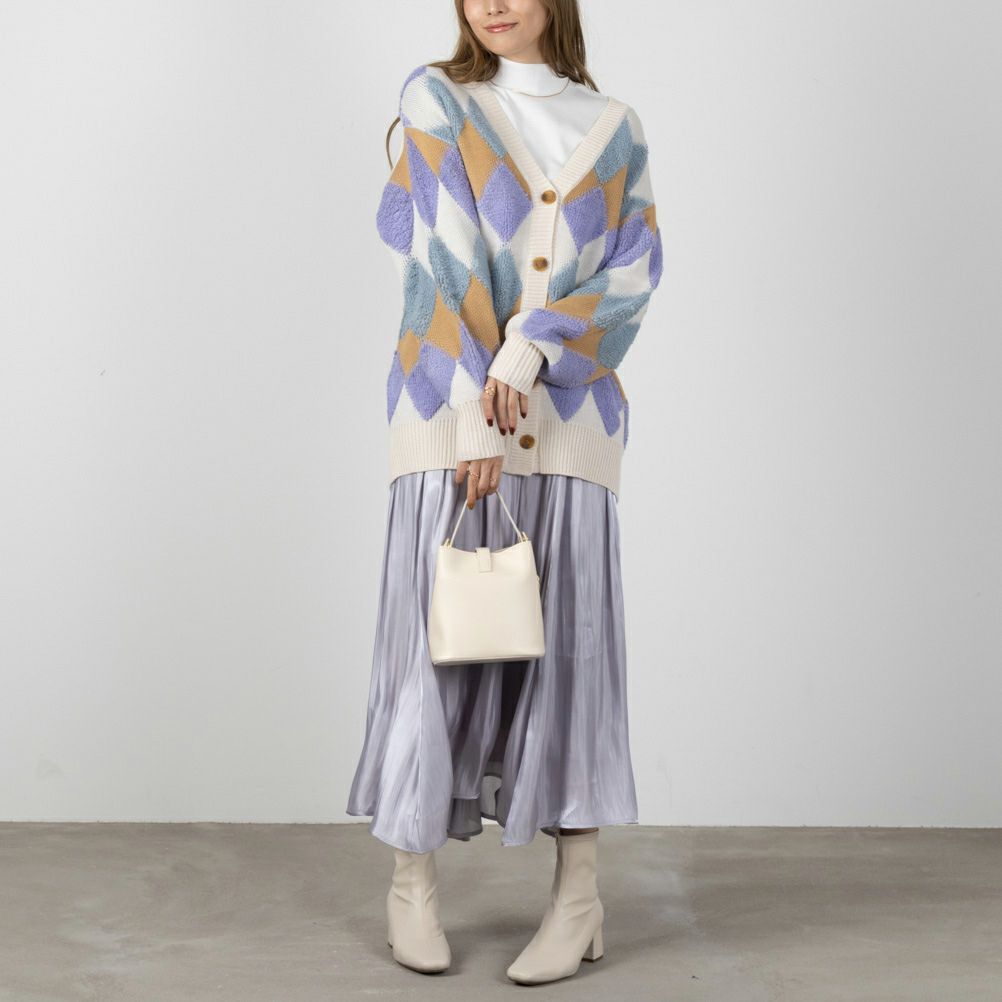 NAVY  アーガイルカーディガン レディース商品画像-8