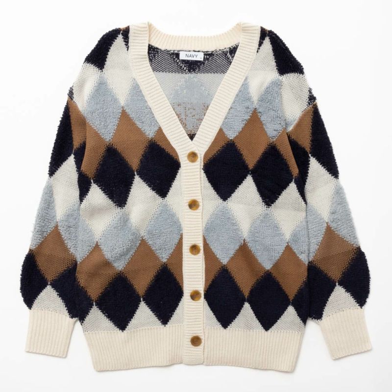 NAVY アーガイルカーディガン レディース商品画像-9