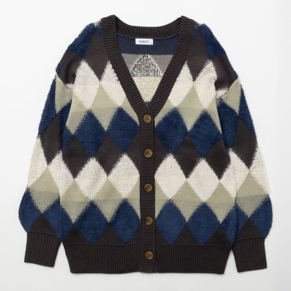 NAVY アーガイルカーディガン レディース商品画像-11