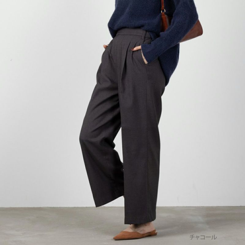 NAVY  ウィークストレッチワイドパンツ レディース商品画像-2