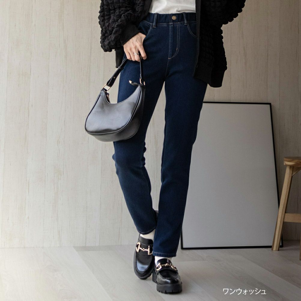 NAVY 温℃ 裏起毛スキニーパンツ 抗ピル加工 静電気抑制加工 着膨れしにくい レディース商品画像-1