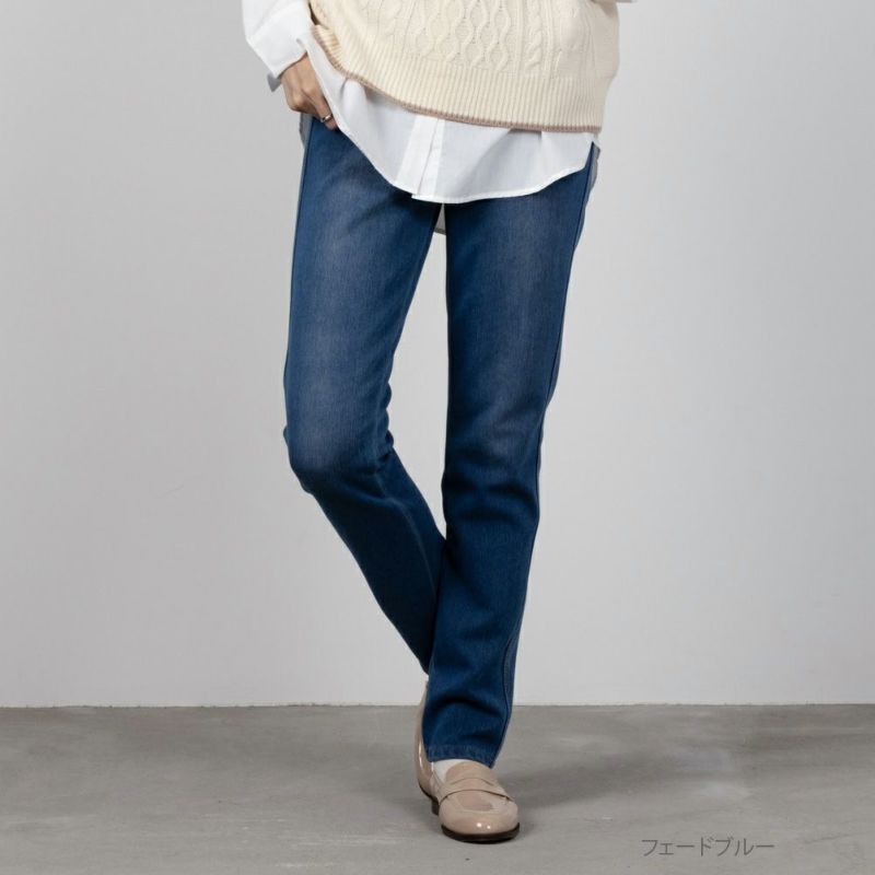 NAVY 温℃ 裏起毛スキニーパンツ 抗ピル加工 静電気抑制加工 着膨れしにくい レディース商品画像-4