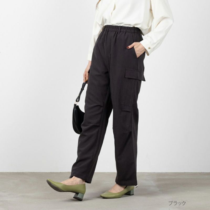 NAVY  ミリタリーピーチカーゴパンツ レディース商品画像-2