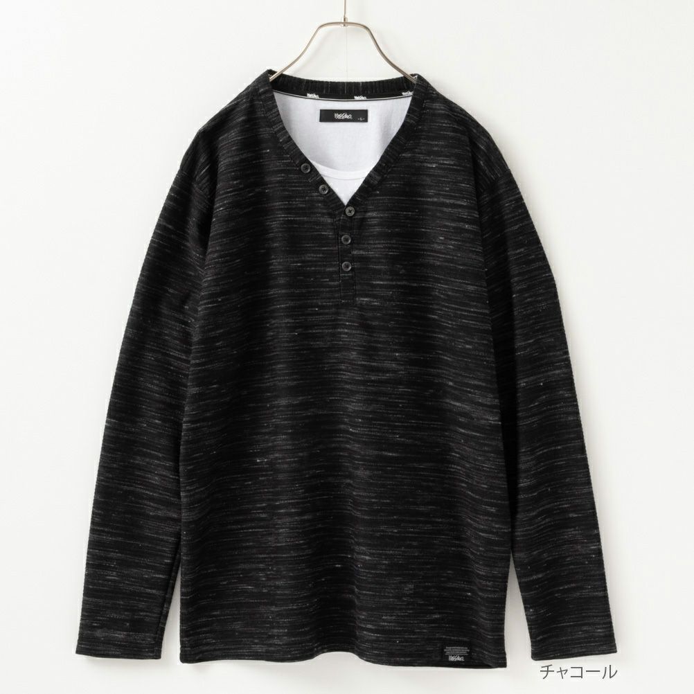 MOSSIMO Yヘンリーネック長袖Tシャツ メンズ