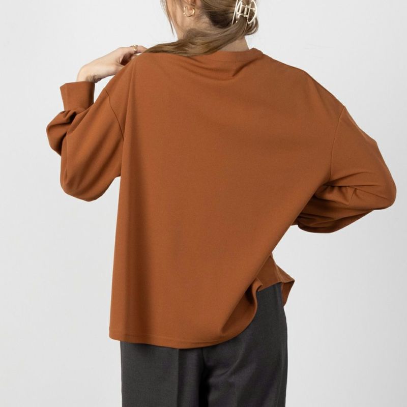 NAVY  梨地ストレッチピンタックプルオーバー レディース商品画像-6