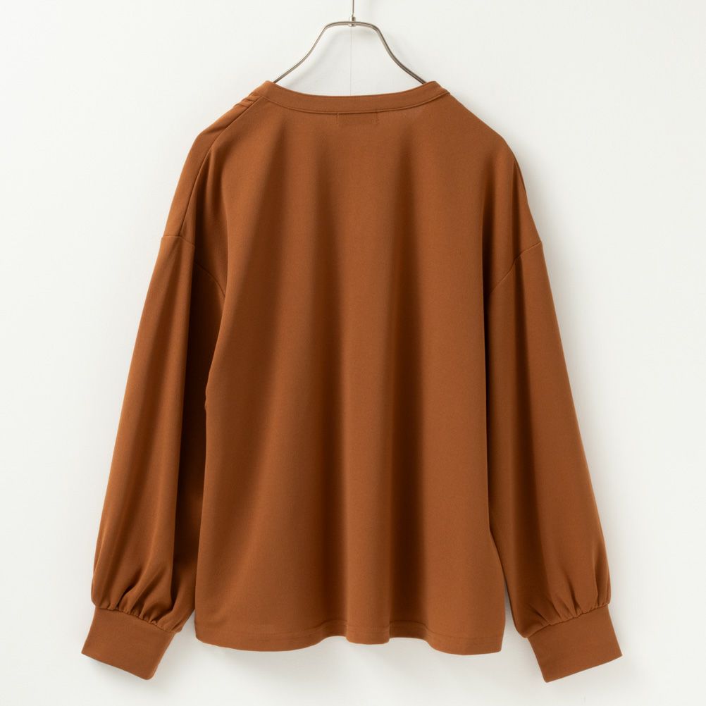 NAVY 梨地ストレッチピンタックプルオーバー レディース