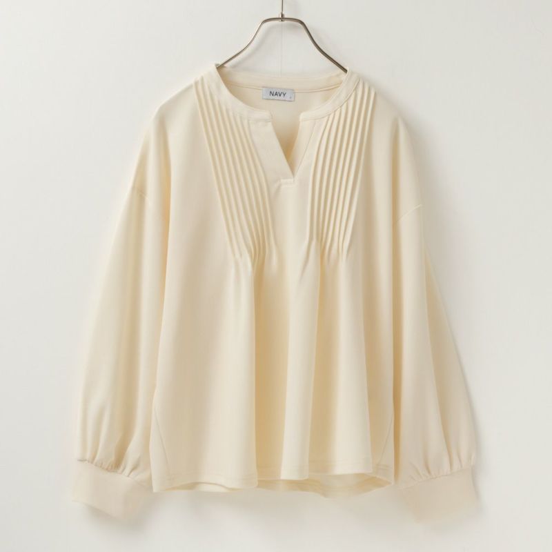 NAVY  梨地ストレッチピンタックプルオーバー レディース商品画像-11