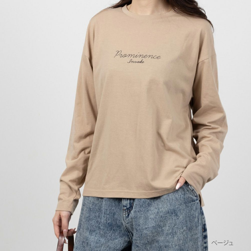 T-GRAPHICS ロゴプリント長袖Tシャツ レディース