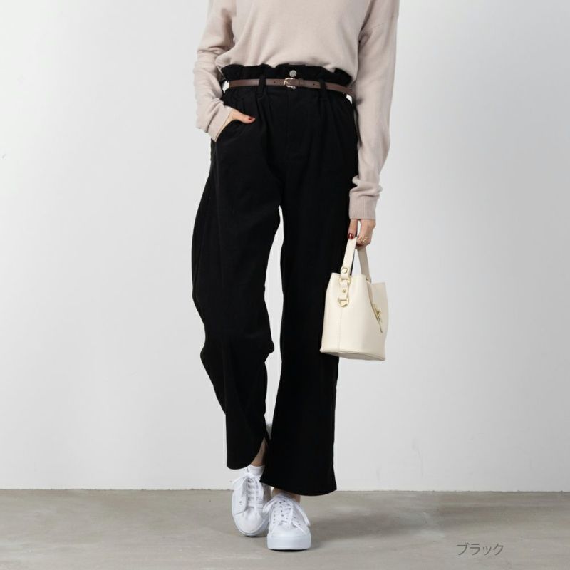 NAVY  ベルト付きコーデュロイペーパーバッグパンツ レディース商品画像-2