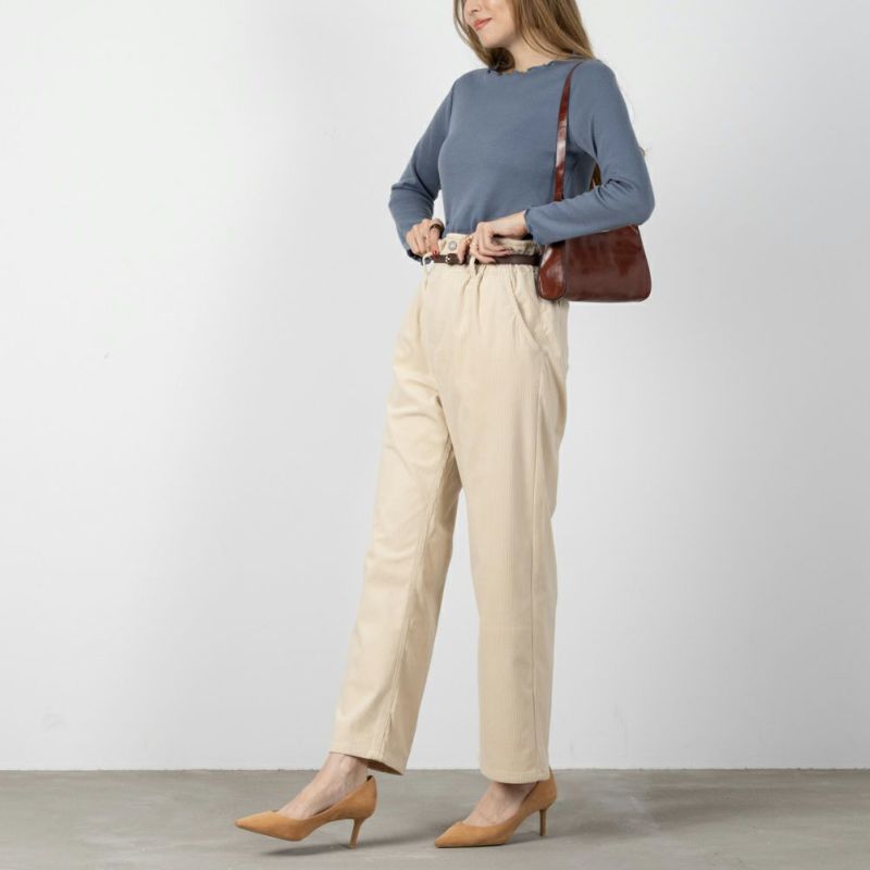 NAVY  ベルト付きコーデュロイペーパーバッグパンツ レディース商品画像-4