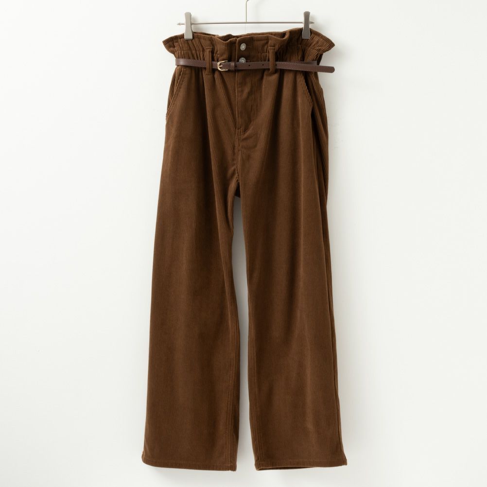 NAVY  ベルト付きコーデュロイペーパーバッグパンツ レディース商品画像-12