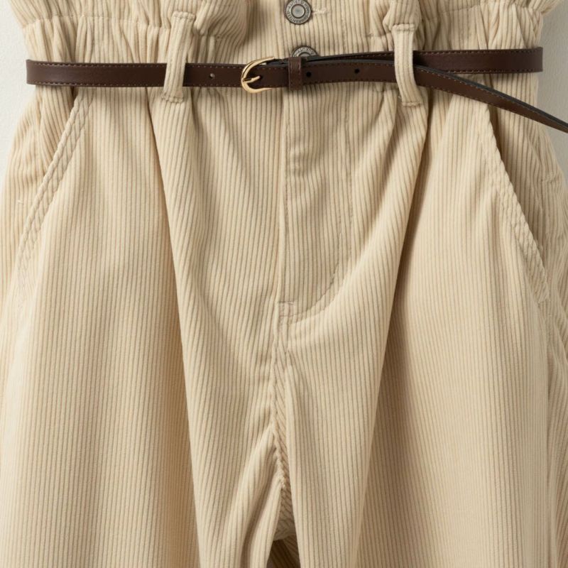 NAVY  ベルト付きコーデュロイペーパーバッグパンツ レディース商品画像-15