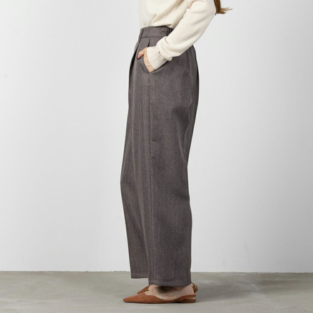 ウーリッシュヘリンボンワイドパンツ レディース商品画像-4