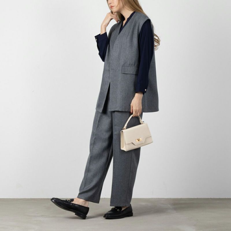 ウーリッシュヘリンボンワイドパンツ レディース商品画像-6