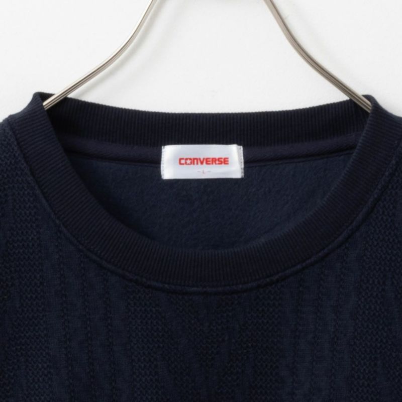 CONVERSE 裏起毛ケーブルワンポイトトレーナー メンズ商品画像-5