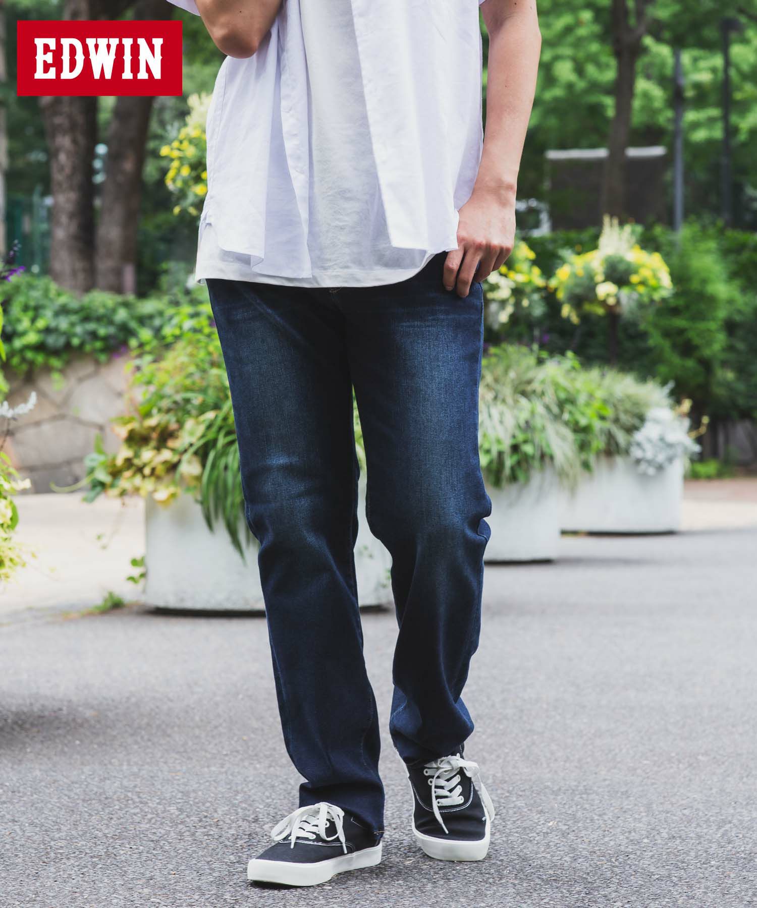 EDWIN ストレートデニムパンツ メンズ