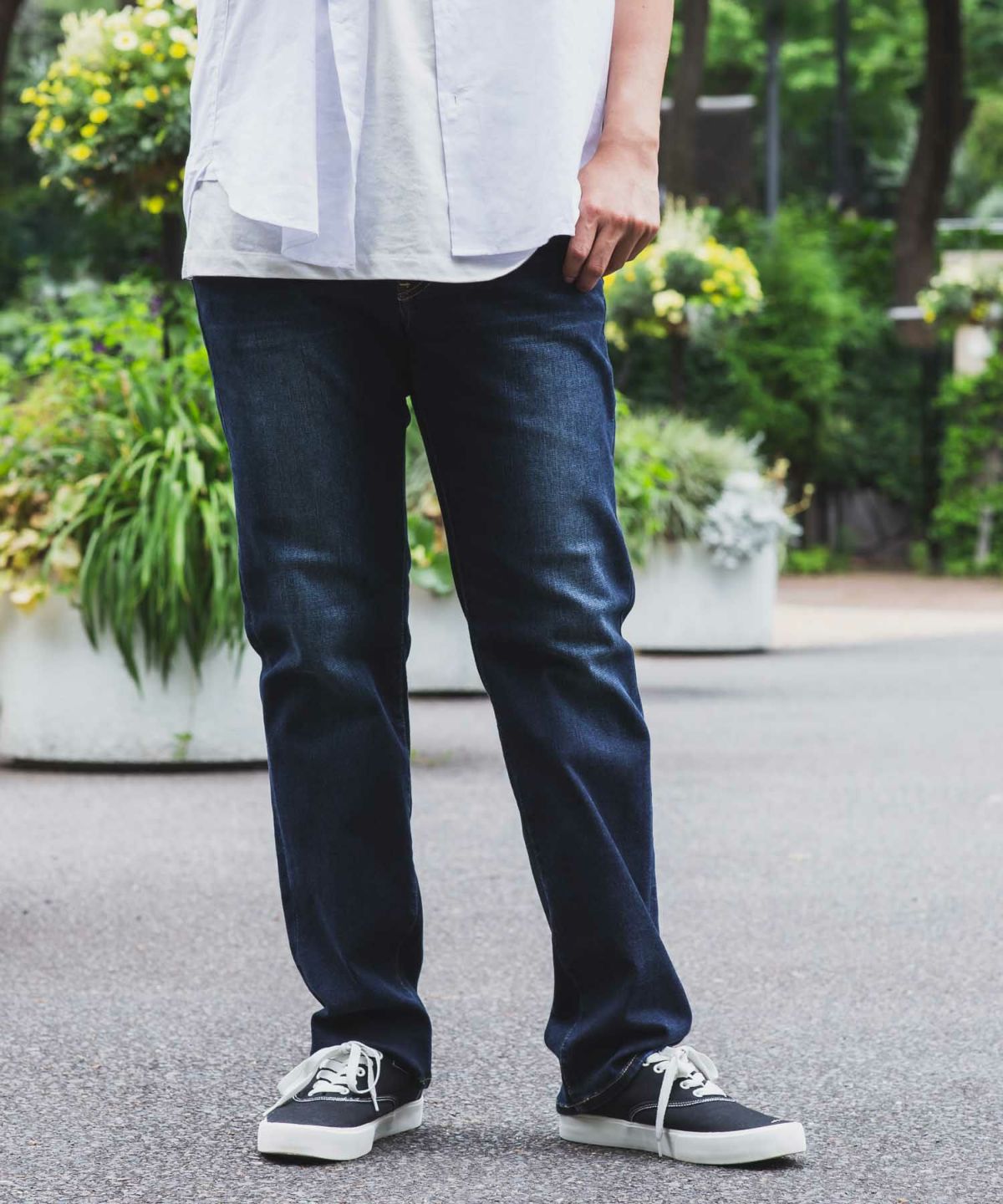 EDWIN ストレートデニムパンツ メンズ