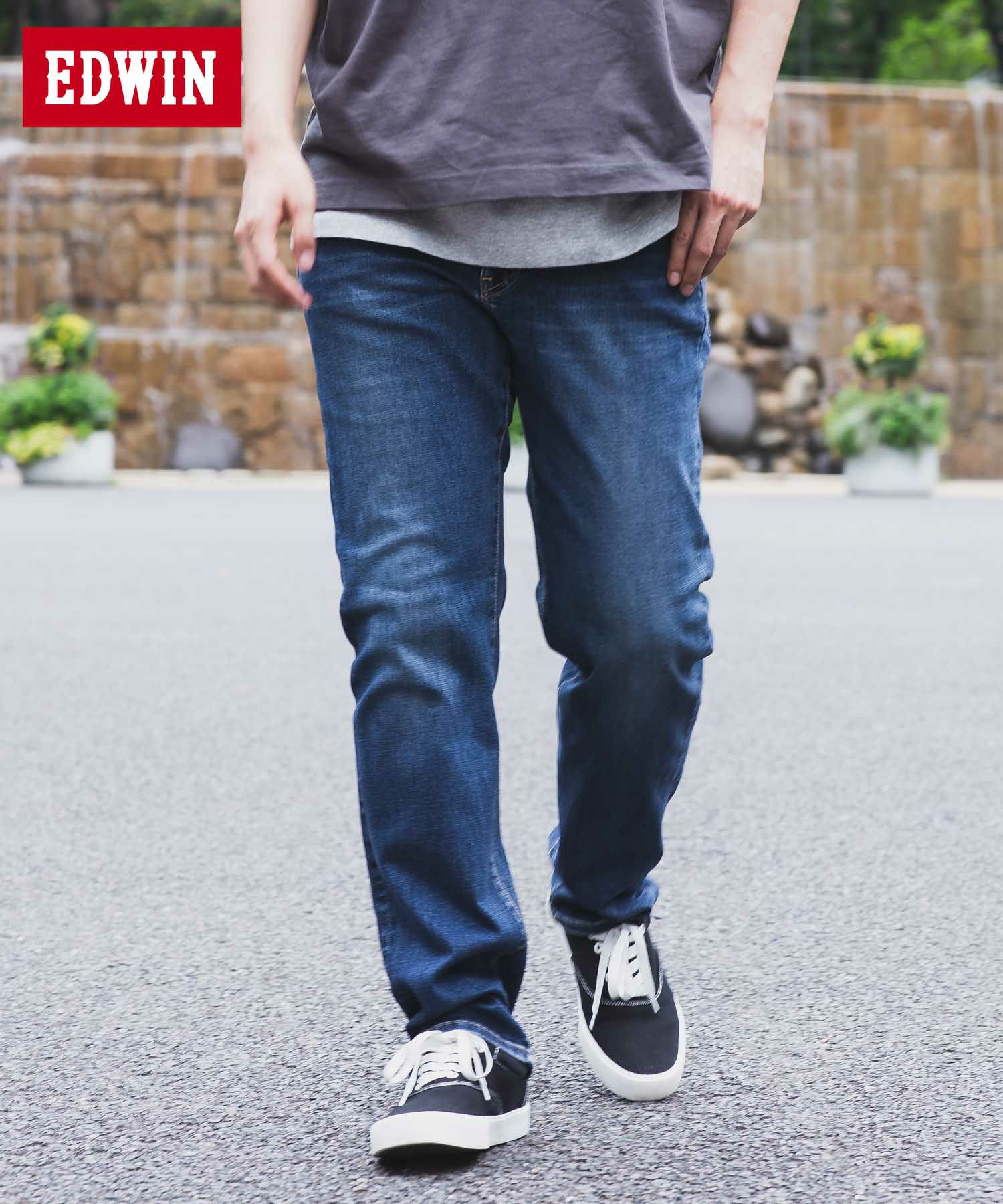 EDWIN ストレートデニムパンツ メンズ