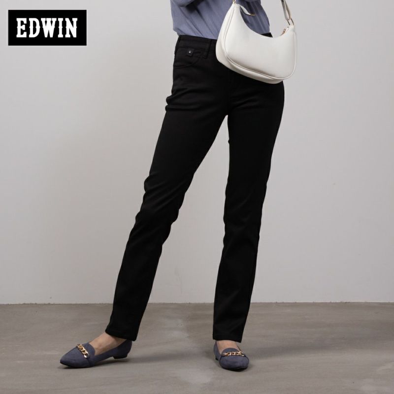 EDWIN ハタラクロ スリムストレートパンツ レディース