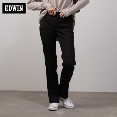 EDWIN ハタラクロ ストレートパンツ レディース