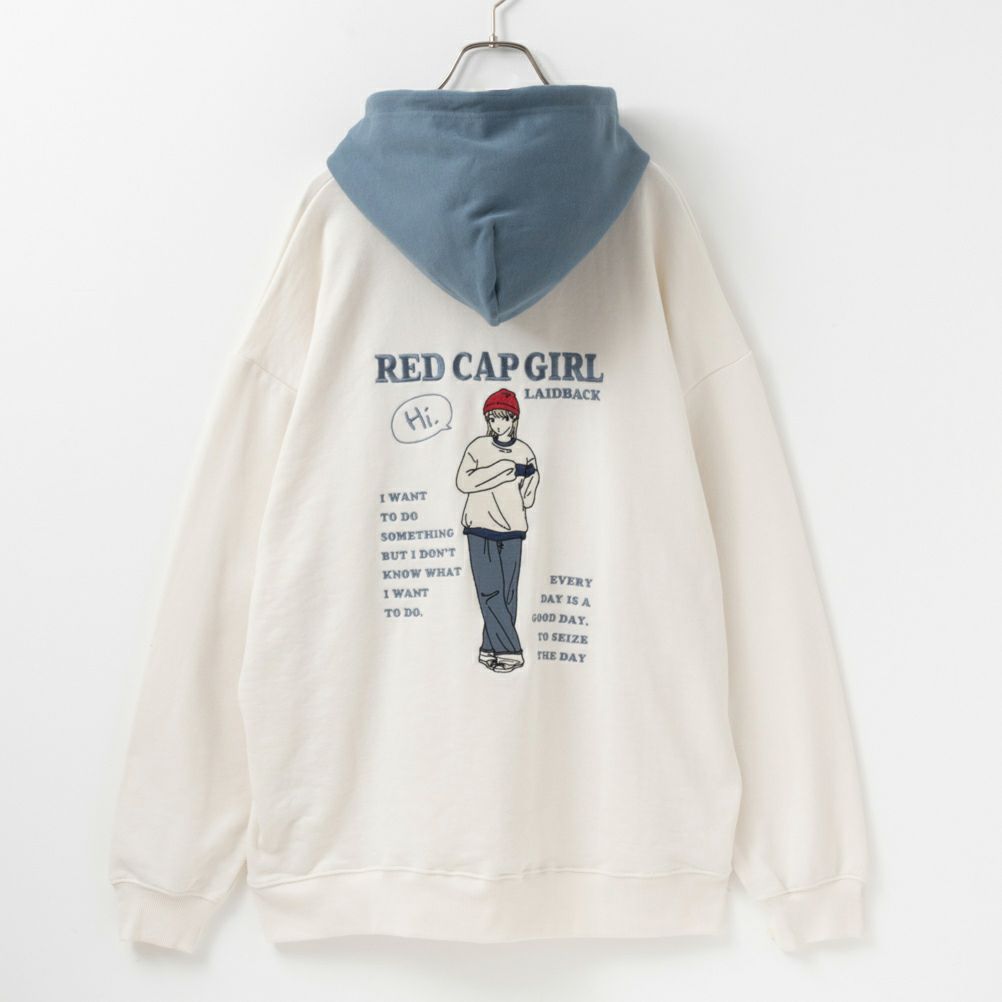 RED CAP GIRL バック刺繍フーディー メンズ