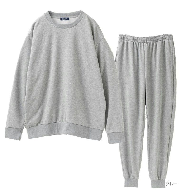 [値下げ]NAVY  裏毛セットアップ速乾ルームウェア ユニセックス商品画像-2