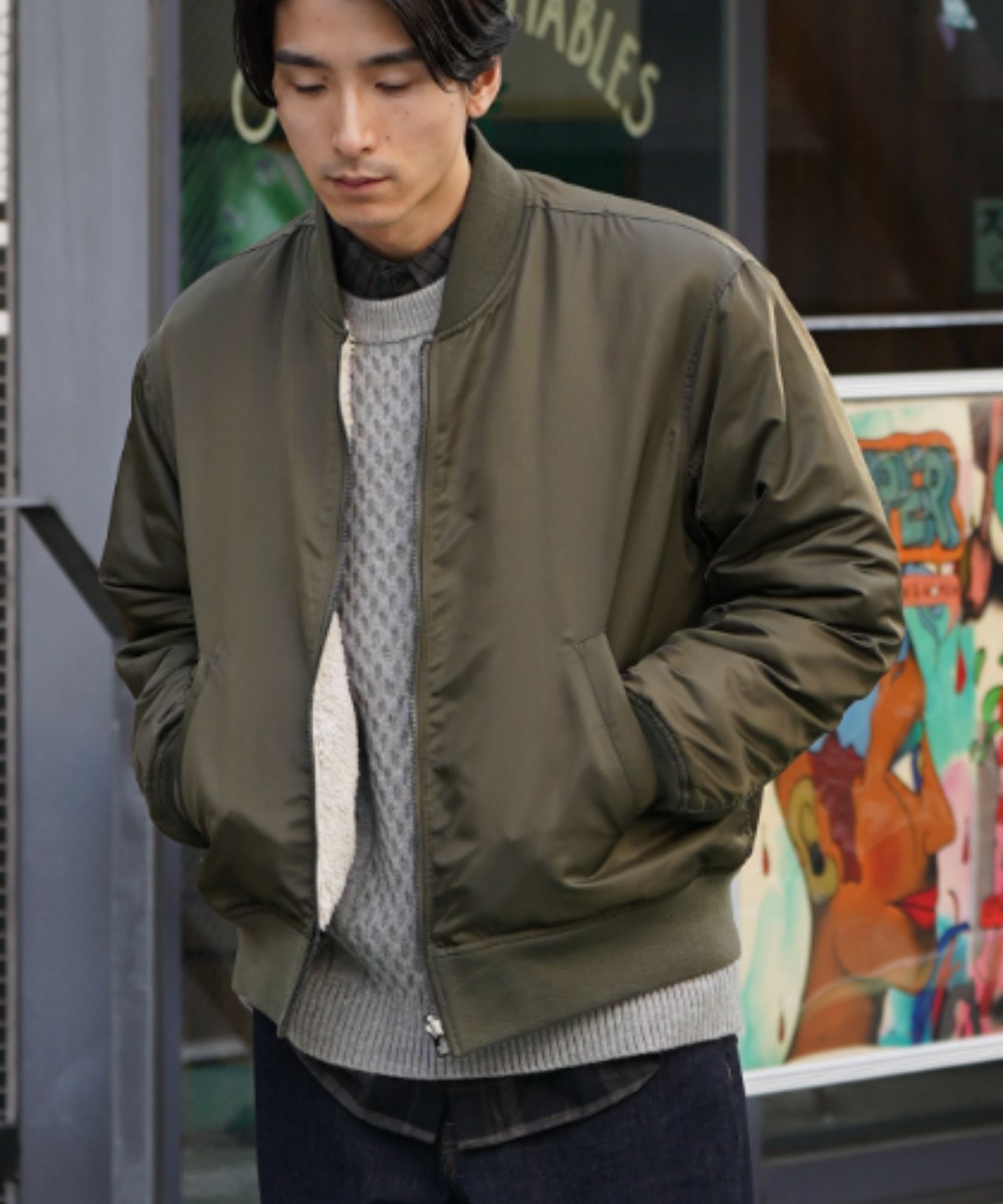 NAVY MA-1タイプリバーシブルジャケット メンズ商品サムネイル-3