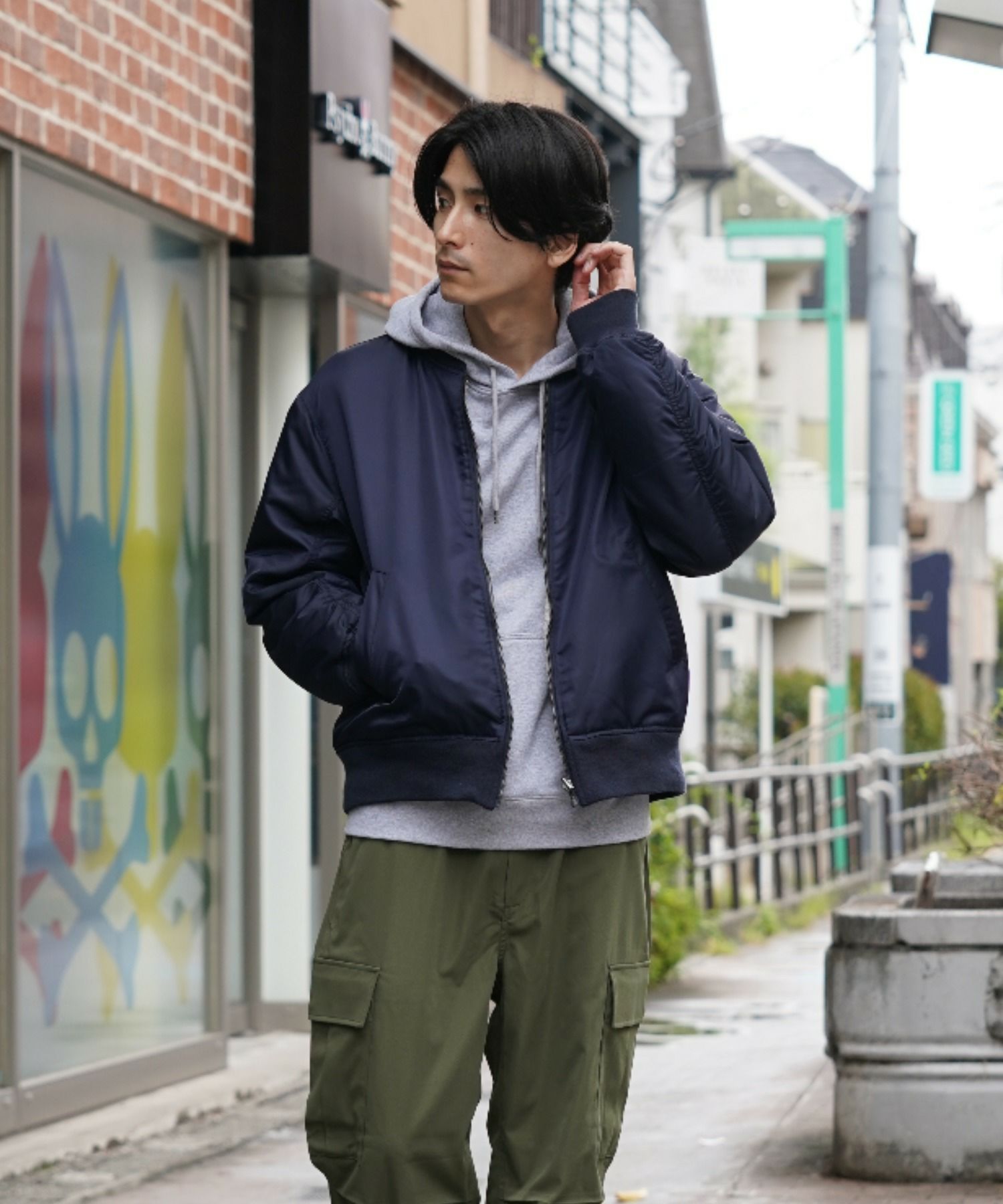NAVY MA-1タイプリバーシブルジャケット メンズ