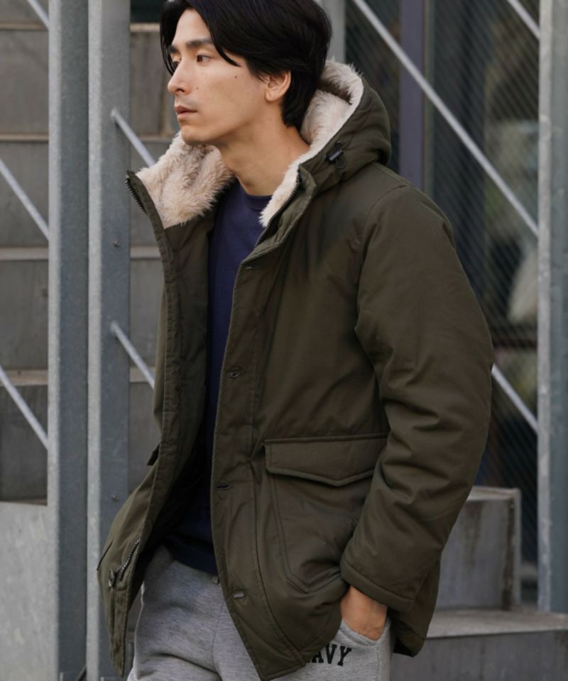 NAVY  ミリタリーフードコート メンズ商品画像-2