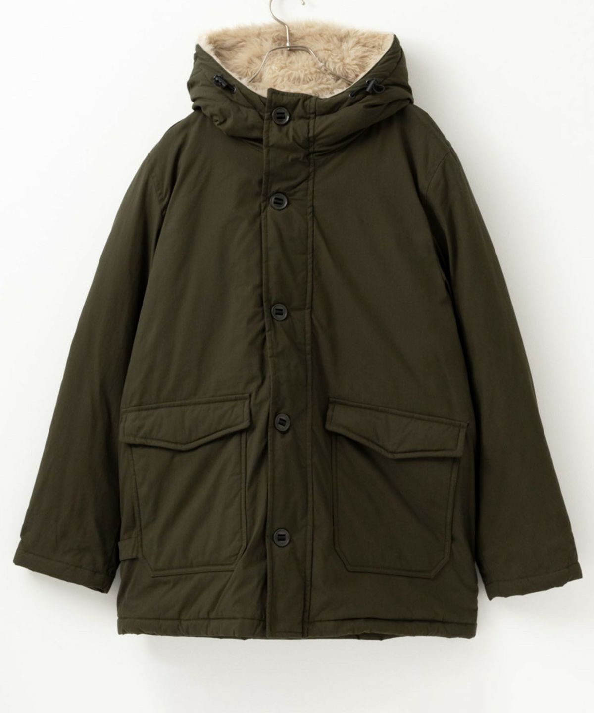 NAVY ミリタリーフードコート メンズ