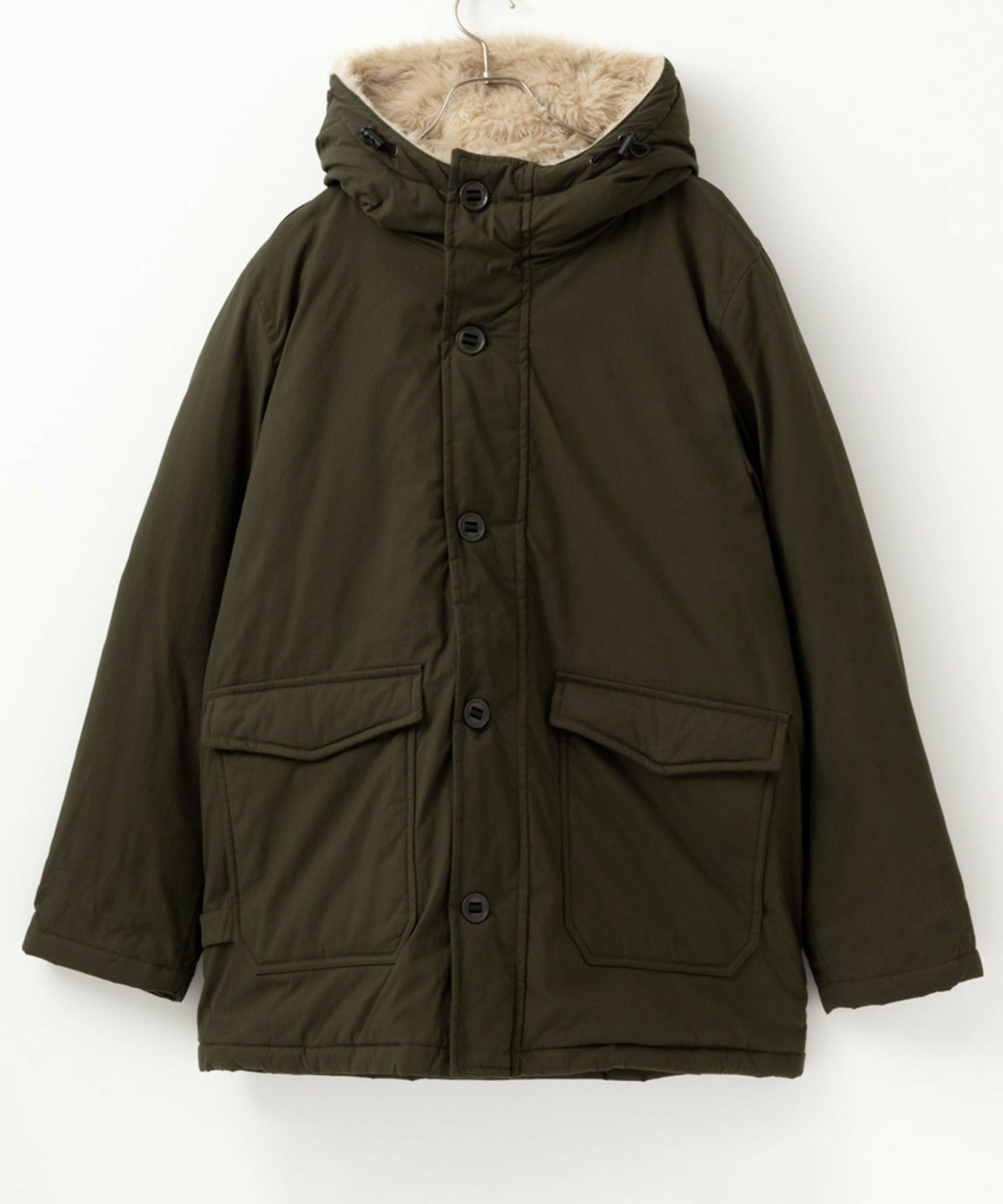 NAVY ミリタリーフードコート メンズ