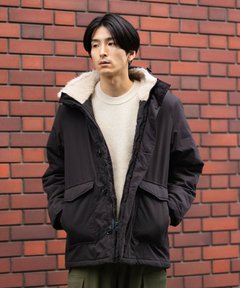 NAVY  ミリタリーフードコート メンズ商品画像-6