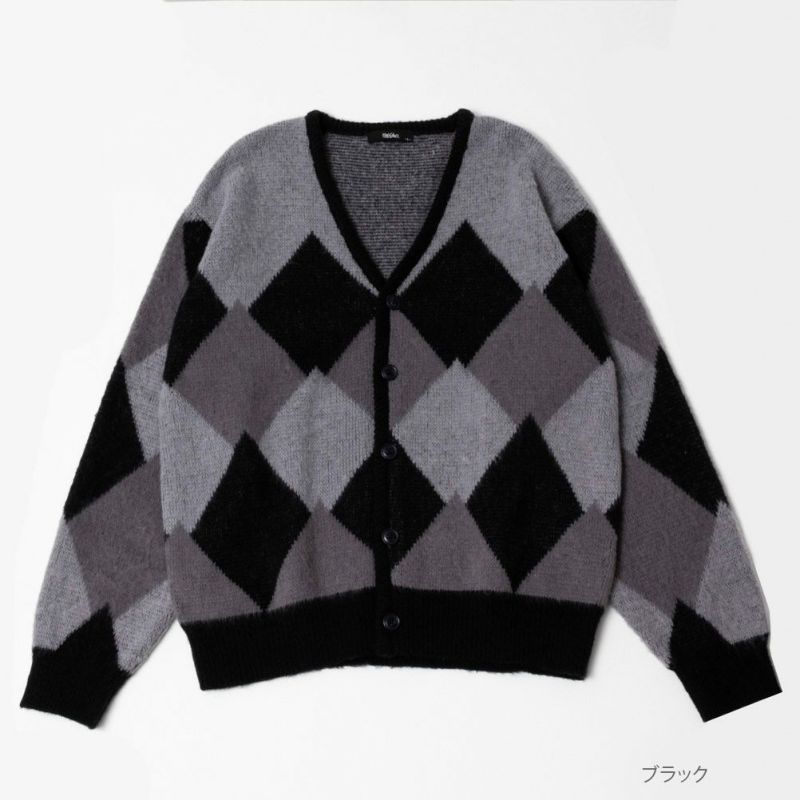 MOSSIMO  アーガイル柄Vネックカーディガン メンズ商品画像-1