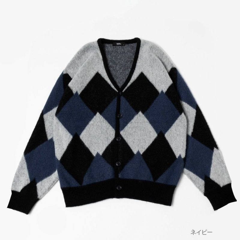 MOSSIMO  アーガイル柄Vネックカーディガン メンズ商品画像-2