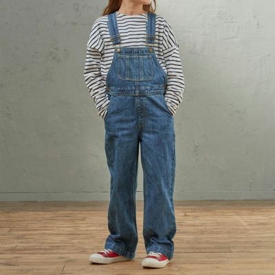NAVY  デニムオーバーオール キッズ