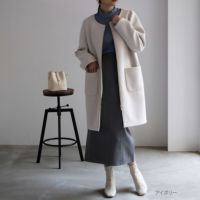 NAVY ダブルフェイス2WAYコート レディース