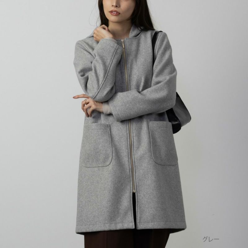 NAVY フード取り外し可 ダブルフェイス2WAYコート レディース商品画像-2