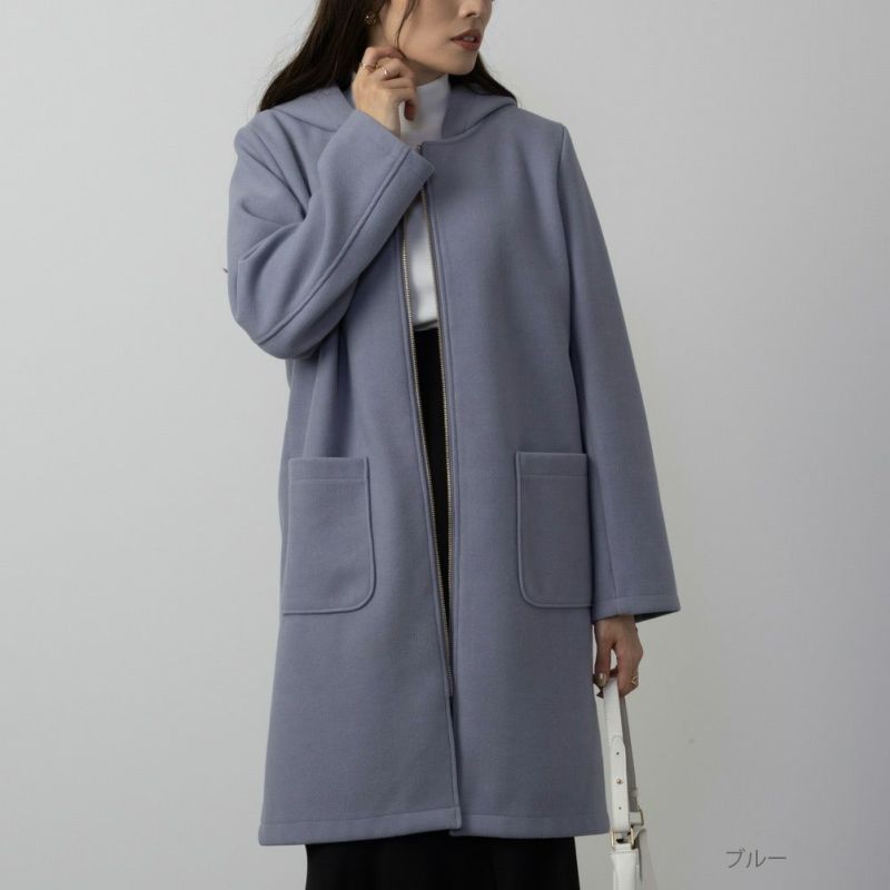 NAVY フード取り外し可 ダブルフェイス2WAYコート レディース商品画像-3