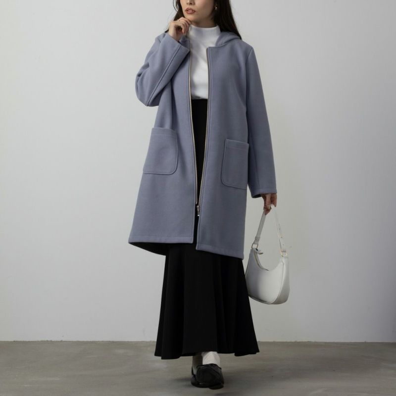 [期間限定価格]NAVY フード取り外し可 ダブルフェイス2WAYコート レディース商品画像-8